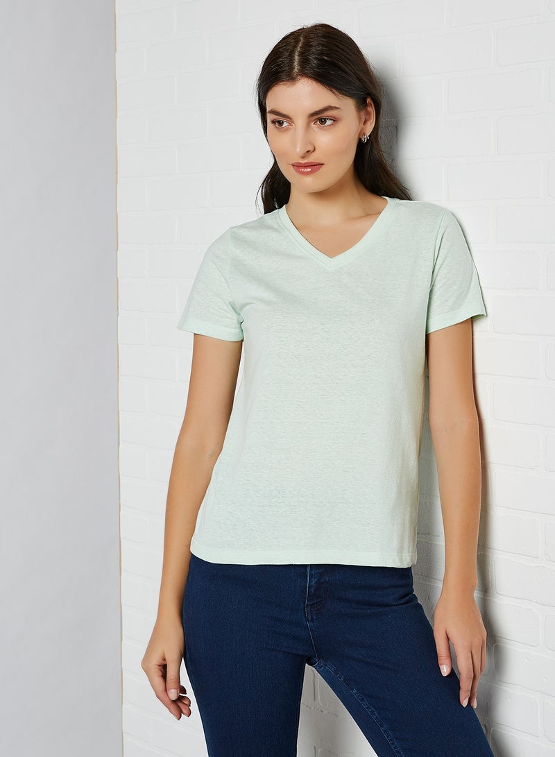 Basic V-Neck T-Shirt Mint