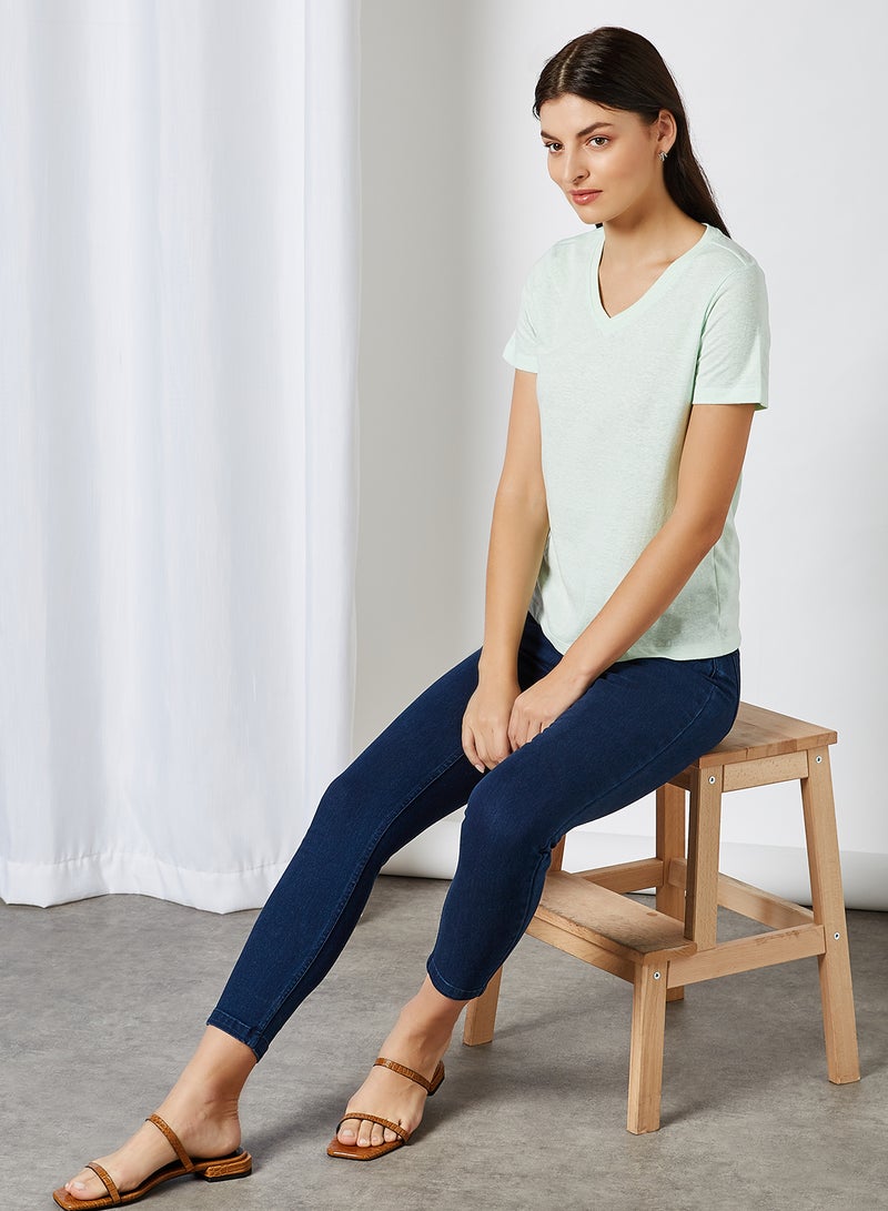 Basic V-Neck T-Shirt Mint
