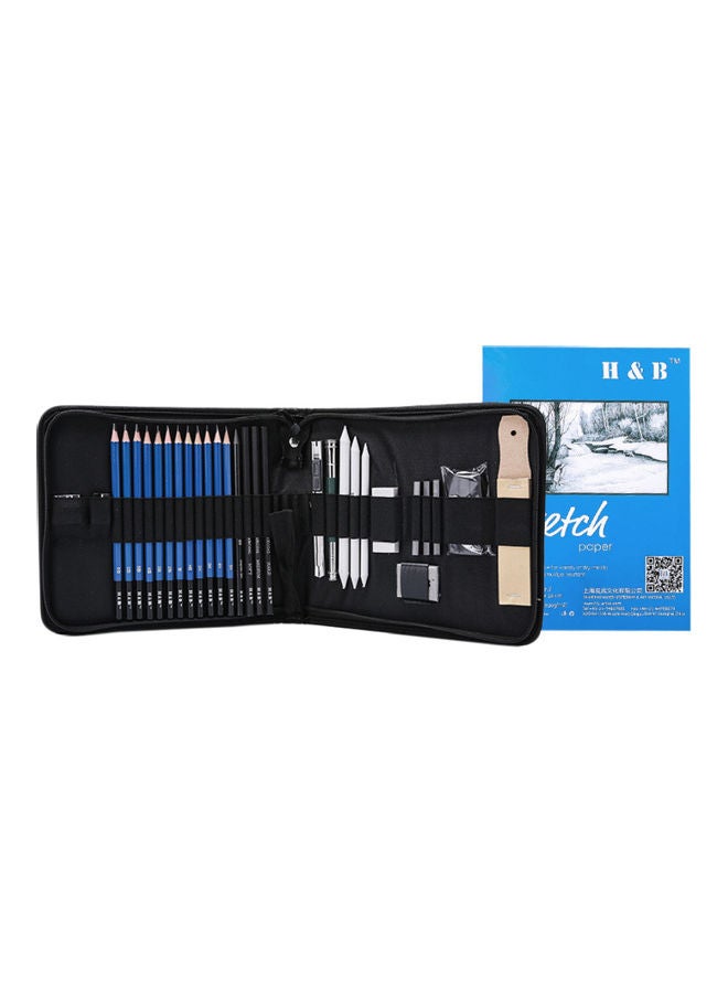 H&B Sketch Painting Set Kit for Children Kids Adults Artist Drawing Picturing Coloring Sketching Calligraphy Portable Present Gift Multicolor  - Image 1