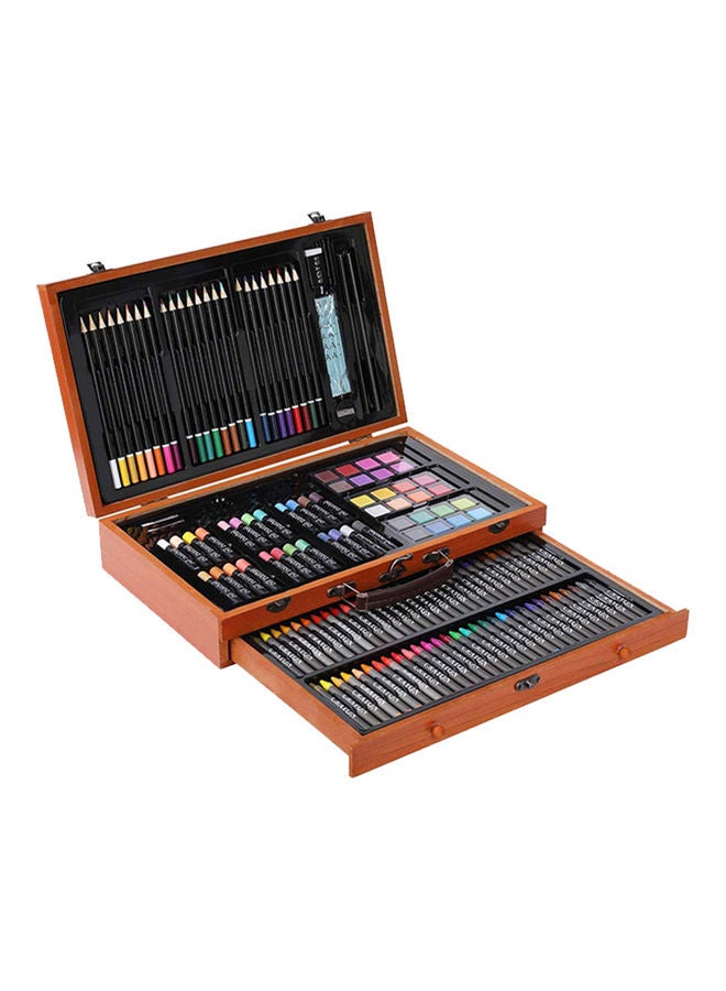 H&B - Brush Pencil Crayon Oil Painting Stick Art Set Kit for Children Kids Adults Artist Drawing Picturing Coloring Sketching Calligraphy Portable Present Gift Multicolor - Image 1