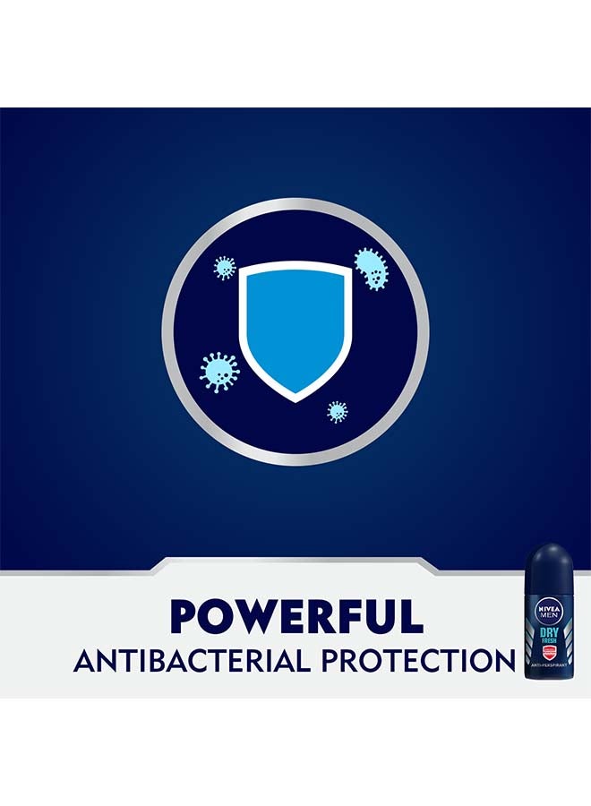 Nivea Dry Fresh Antiperspirant For Men, Antibacterial Protection Roll-On Pack Of 2 50ml - Image 3