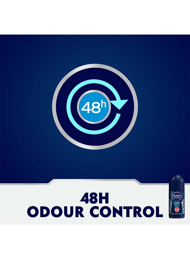 Nivea Dry Fresh Antiperspirant For Men, Antibacterial Protection Roll-On Pack Of 2 50ml - Image 4