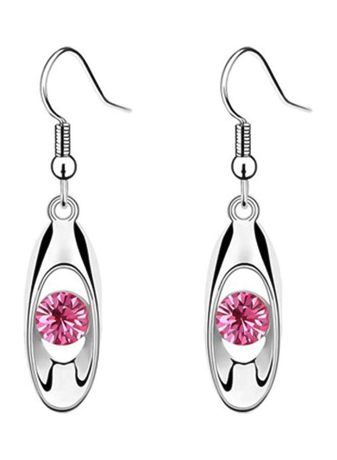 Generic - Round Cut Rhinestone Inlaid Water Drop Dangle Earrings - Image 1