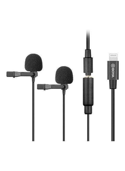 Dual Lavalier Lightening Connector Microphone M2D BY-M2D Black