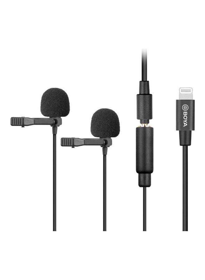 BOYA - Dual Lavalier Lightening Connector Microphone M2D BY-M2D Black - Image 1