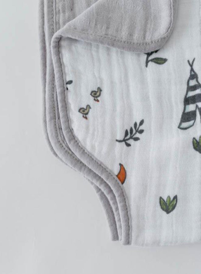 little unicorn Cotton Muslin Burp Cloth Forest Friends  - Image 5