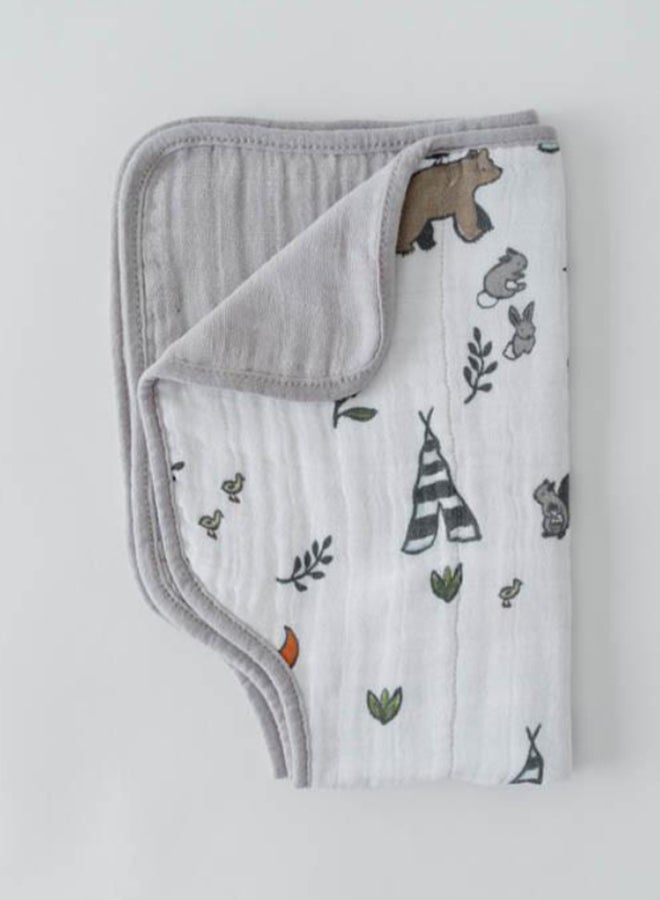 little unicorn Cotton Muslin Burp Cloth Forest Friends  - Image 4