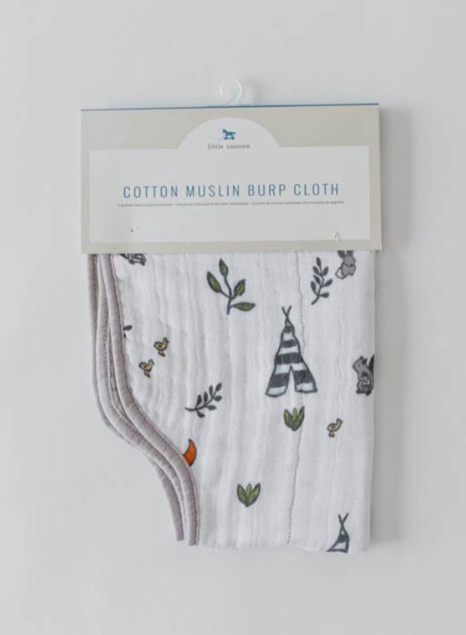 Cotton Muslin Burp Cloth Forest Friends