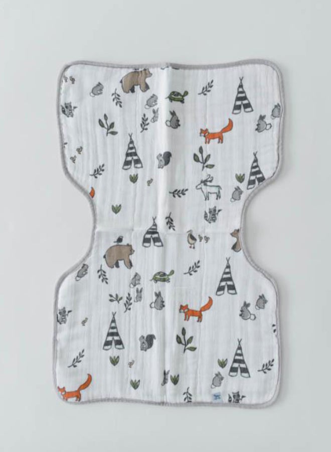little unicorn Cotton Muslin Burp Cloth Forest Friends  - Image 1