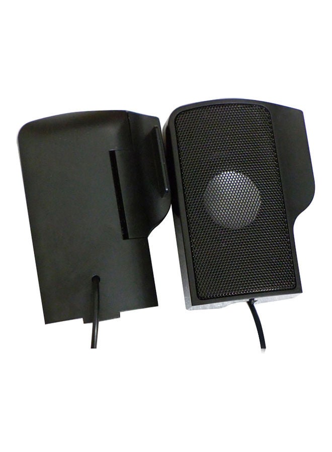 طقم مُكبر صوت ستيريو بصوت مُجسم صغير ومحمول مُزود بمشبك وبمنفذ USB مُكون من قطعتين أسود - Image 5