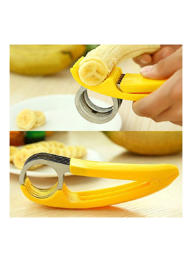 Generic - Banana Slicer Stainless Steel Fruit Salad Cutter Kitchen Tools for Cucumber Sausage Banana Yellow - Image 1