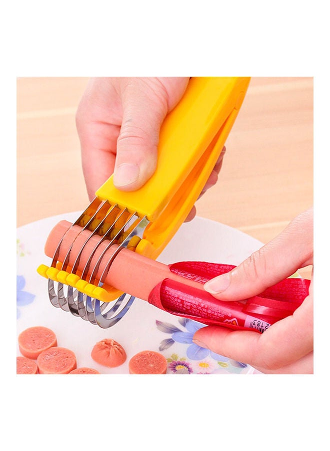 Generic - Banana Slicer Stainless Steel Fruit Salad Cutter Kitchen Tools for Cucumber Sausage Banana Yellow - Image 1