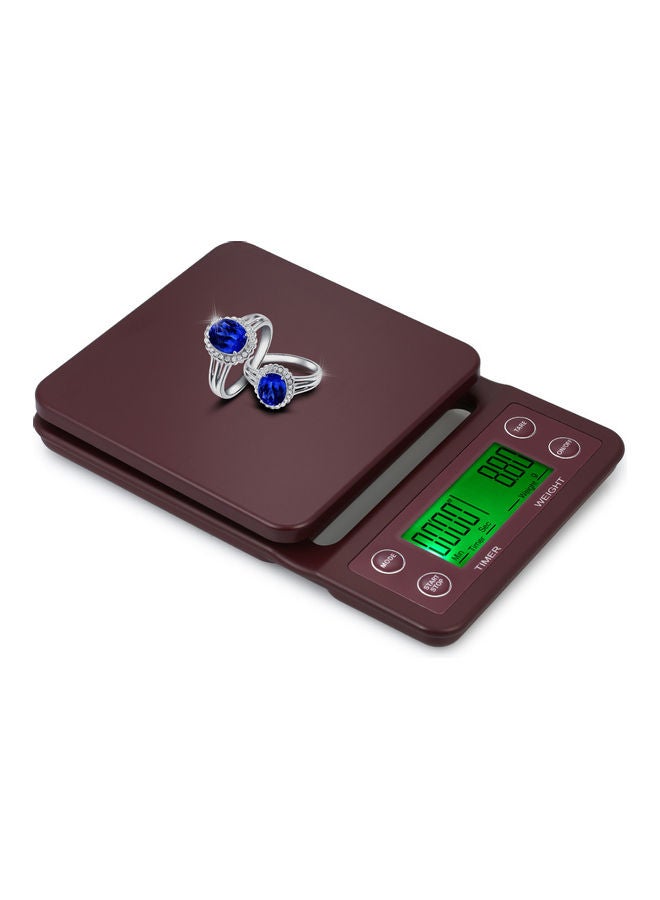 Digital Kitchen Scale Food Scale Coffee Scale with Timer and Tare 3kg/0.1g Accurate Electric Kitchen Scale with Large LCD 5 Units Burgundy 23*5*15cm - Image 4