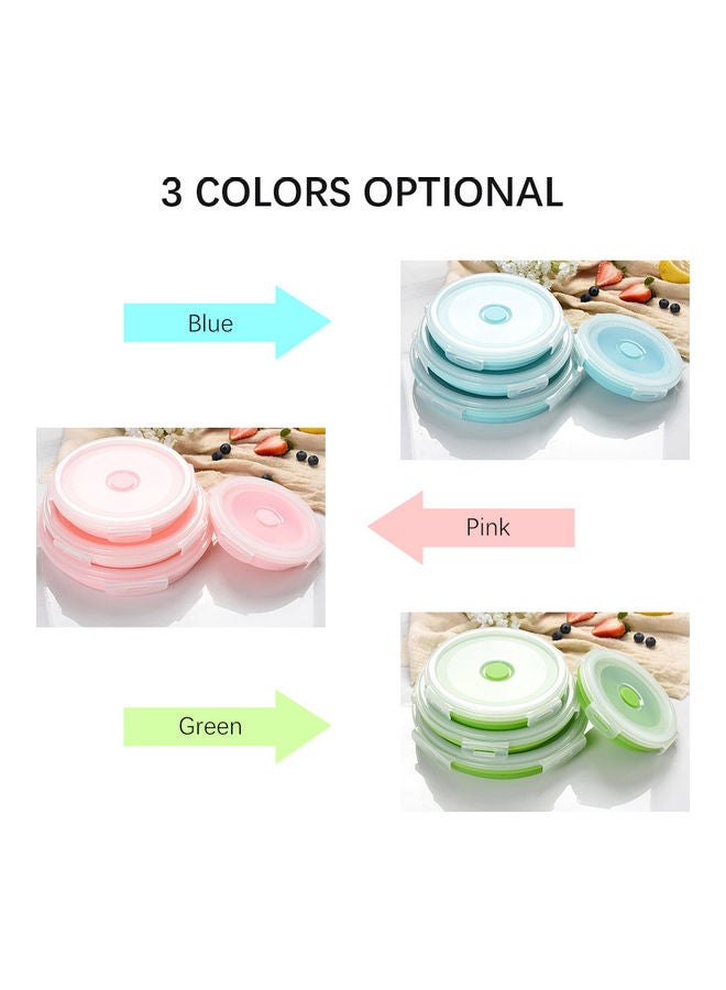 فلفيت Assorted Collapsible Food Storage Container With Lid Silicone Bento Lunch Boxes 4 Pack Outdoor Picnic Box Blue Blue Blue 14.5cm  - Image 2