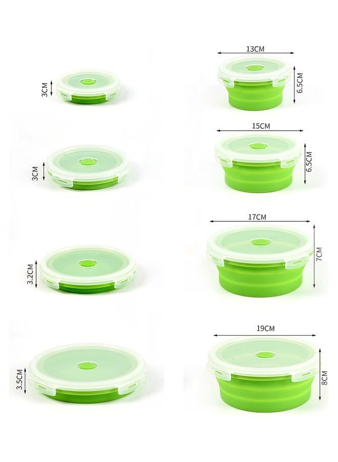 فلفيت Assorted Collapsible Food Storage Container With Lid Silicone Bento Lunch Boxes 4 Pack Outdoor Picnic Box Blue Blue Blue 14.5cm  - Image 4