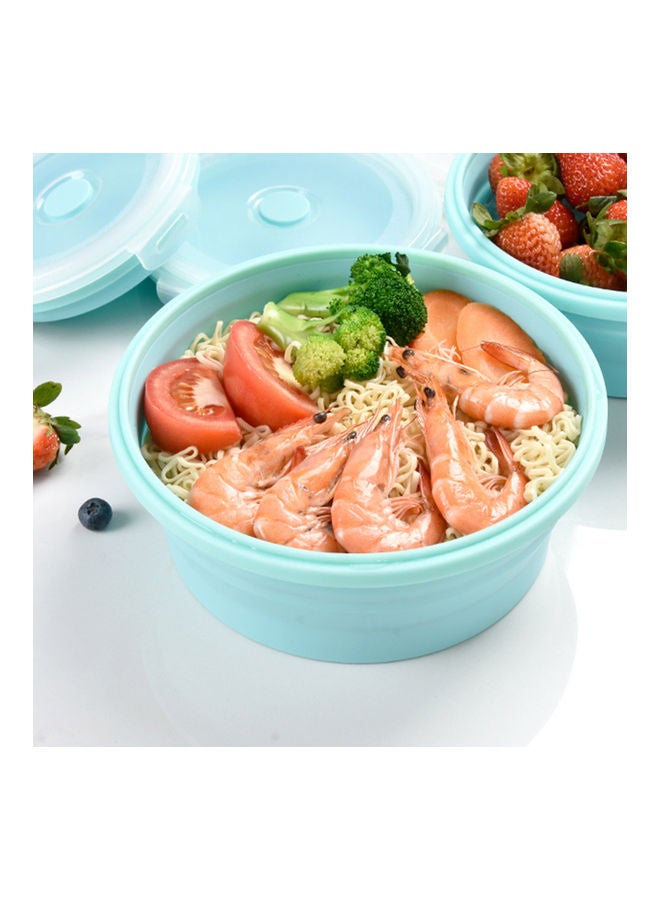 فلفيت Assorted Collapsible Food Storage Container With Lid Silicone Bento Lunch Boxes 4 Pack Outdoor Picnic Box Blue Blue Blue 14.5cm  - Image 5