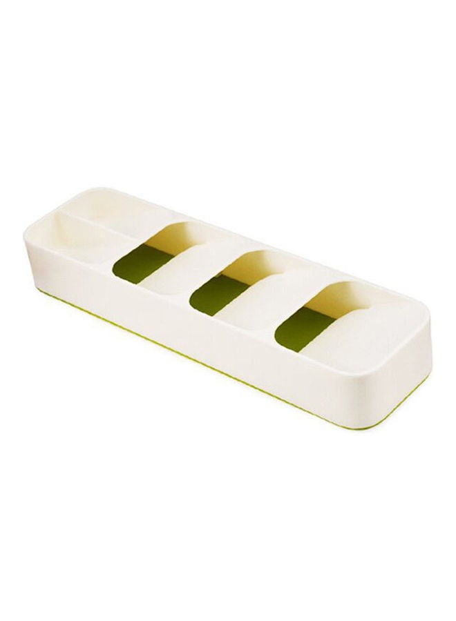 Cutlery Organizer Tray Silverware Storage Case Kitchen Drawer Organizer Individual Compartments for Forks Knives Spoons White 39.6*5.5*11cm  - Image 1