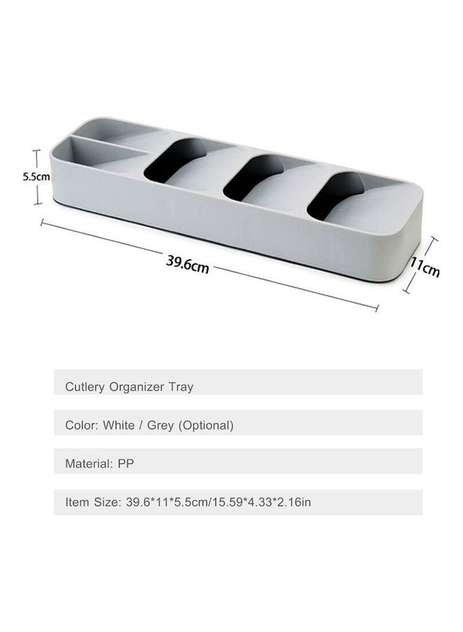 Cutlery Organizer Tray Silverware Storage Case Kitchen Drawer Organizer Individual Compartments for Forks Knives Spoons Grey 39.6*5.5*11cm - Image 2