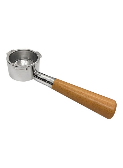 51mm Stainless Steel Wood Handle Three Ear Portafilter Coffee Machine Accessory Bottomless Portafilter Compatible with Delonghi multicolour 25*5*9cm