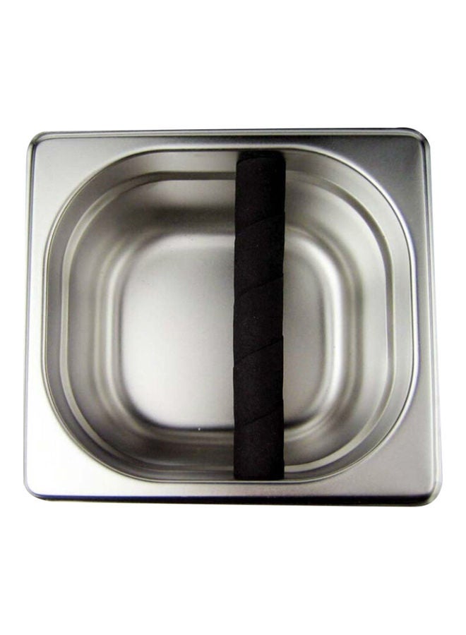 Generic - Coffee Knock Box,Espresso Knock Box,Stainless Steel Coffee Powder Bucket Stainless 6-9/10 X 6-3/10 X 4 Inch (L*W*H) Silver 16.4*9.8*16.4cm - Image 1