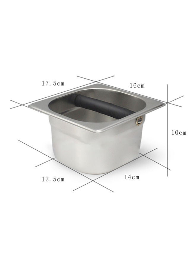 Generic - Coffee Knock Box,Espresso Knock Box,Stainless Steel Coffee Powder Bucket Stainless 6-9/10 X 6-3/10 X 4 Inch (L*W*H) Silver 16.4*9.8*16.4cm - Image 1