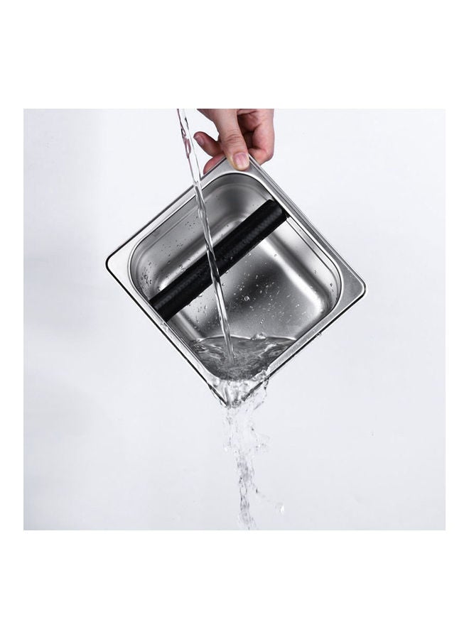 Generic - Coffee Knock Box,Espresso Knock Box,Stainless Steel Coffee Powder Bucket Stainless 6-9/10 X 6-3/10 X 4 Inch (L*W*H) Silver 16.4*9.8*16.4cm - Image 1
