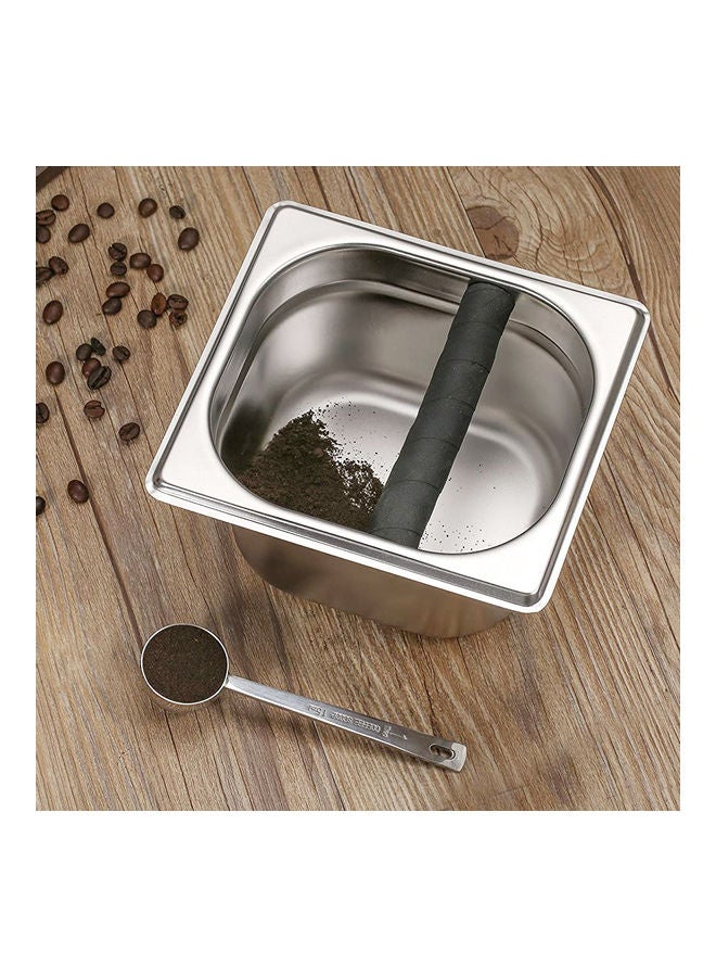 Generic - Coffee Knock Box,Espresso Knock Box,Stainless Steel Coffee Powder Bucket Stainless 6-9/10 X 6-3/10 X 4 Inch (L*W*H) Silver 16.4*9.8*16.4cm - Image 1