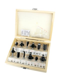 12-Piece Router Bits Set With Carry Box Silver 16.50 x 5 x 14cm