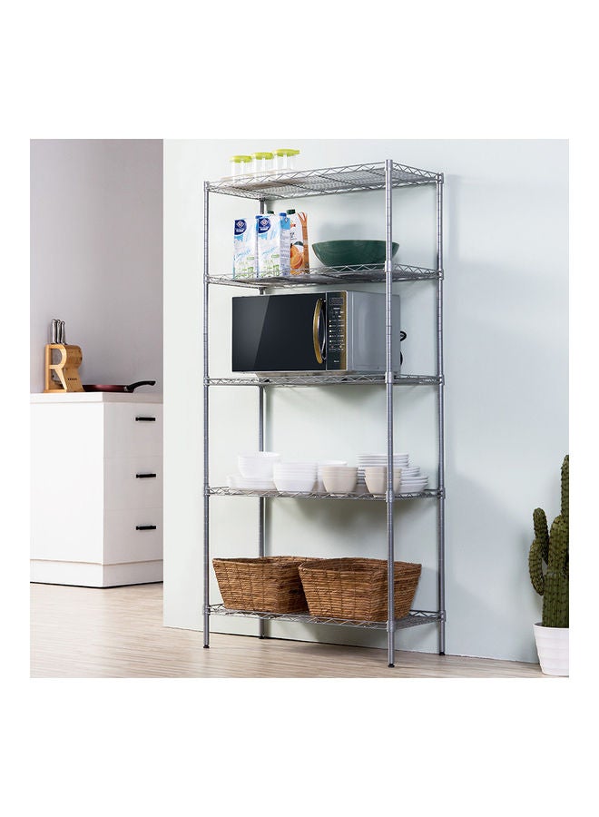 رف سلكي مكون من 5 أرفف رمادي 60x32x150سم - Image 3