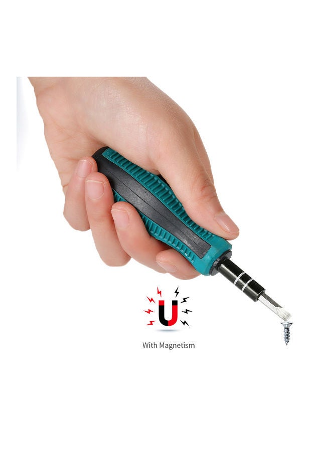 31-Piece Multi-Purpose Screwdriver With Magnetic Tools Blue 12 x 6 x 6cm  - Image 2