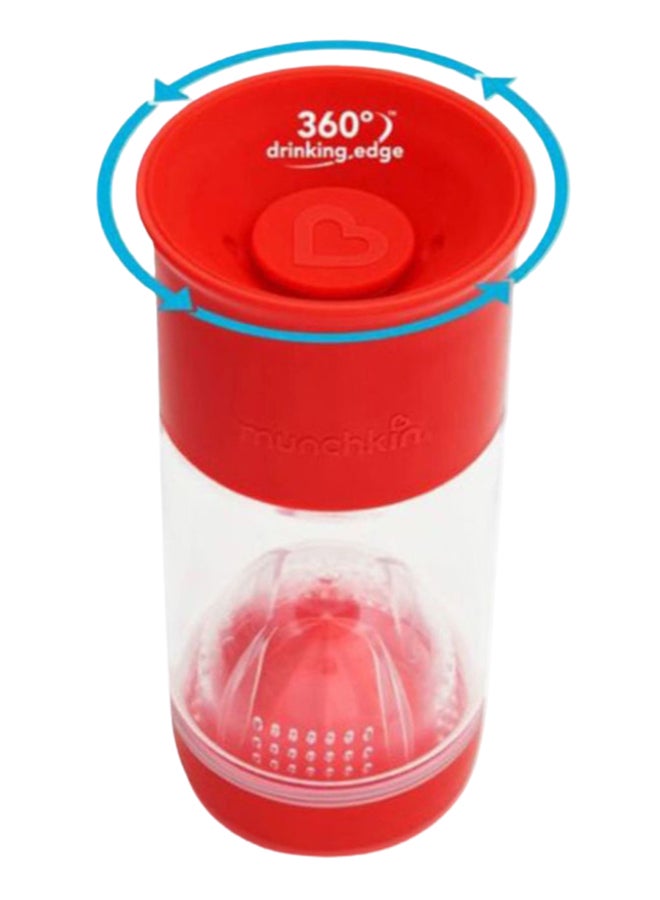Munchkin - Miracle 360° Fruit Infuser Sippy Cup, 18+ M - Red/Clear - Image 1