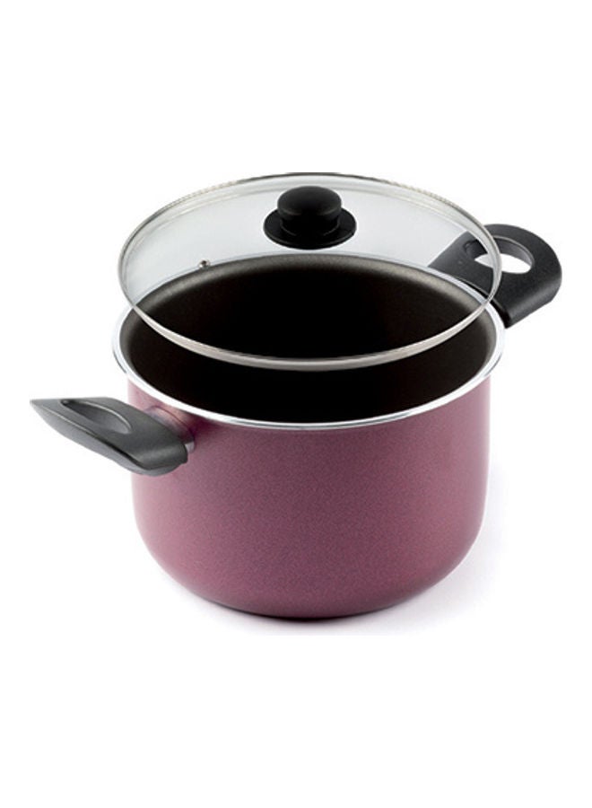 دومو إناء طهي هولندي بطبقة غير لاصقة مع غطاء زجاجي أحمر 22سم - Image 2