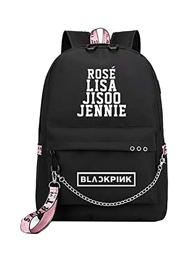 KPOP Backpack With USB Charging Port Black  - Image 1
