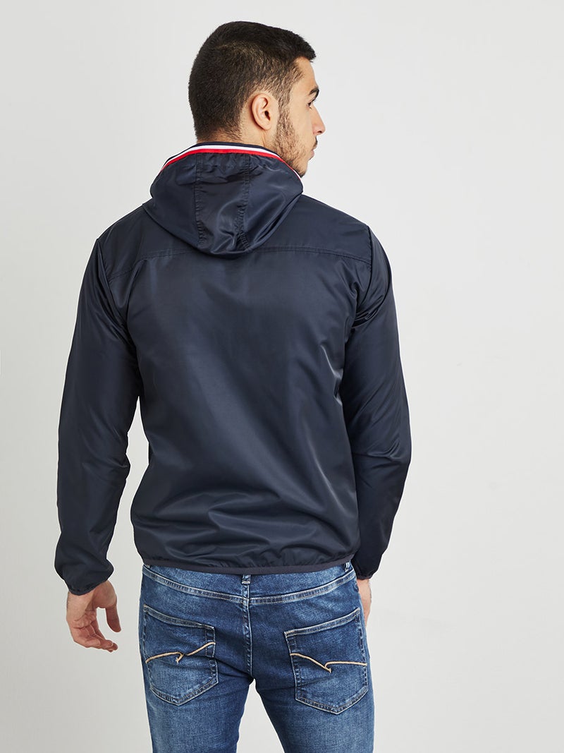 Red Tape Taping Detail Bomber Jacket Navy Blue - Image 2