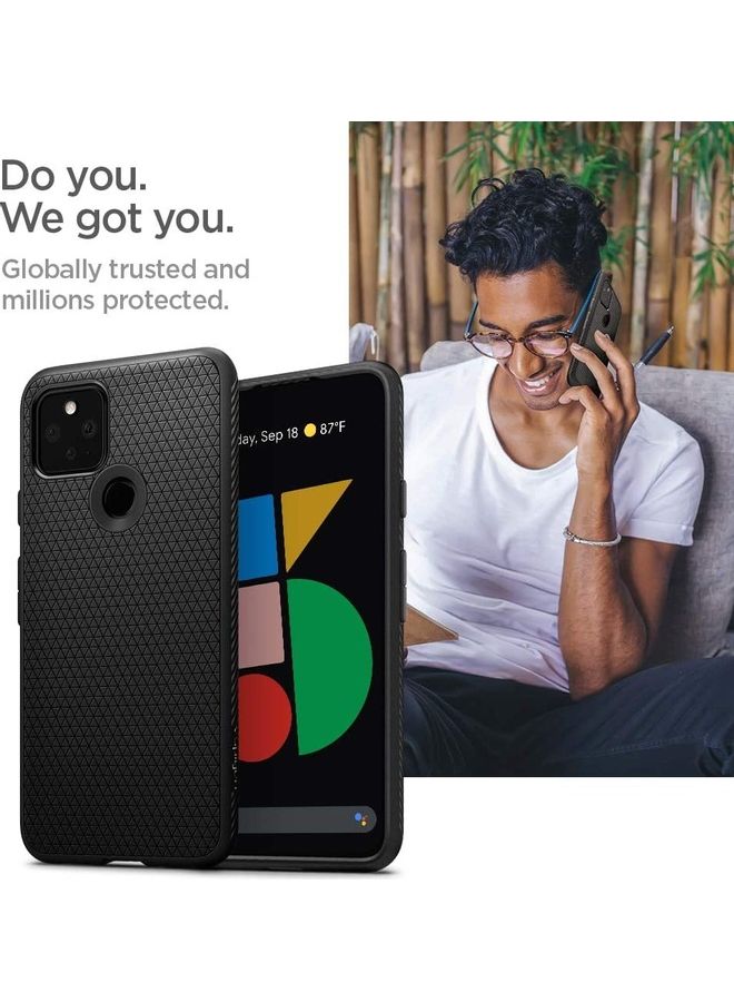 Spigen - Protective Case Cover For Google Pixel 5 Matte Black - Image 1