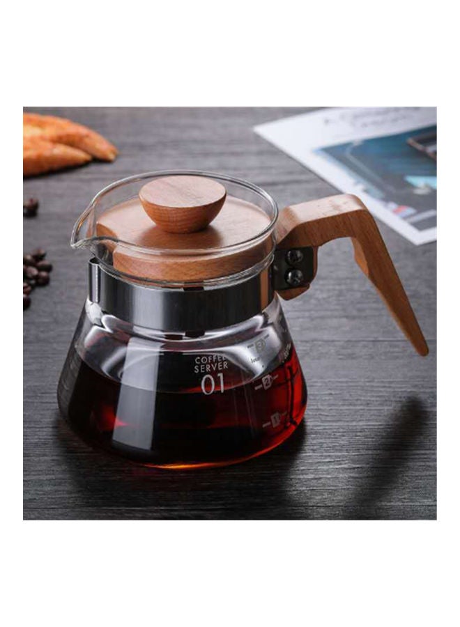 Lucky - Coffee Pot With Wooden Handle Clear 400ml - Image 1