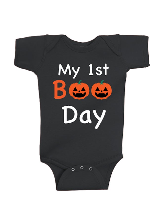 Twinkle Hands My 1st Boo Day Printed Bodysuit Black  - Image 1