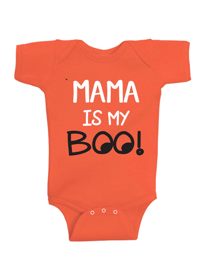 Twinkle Hands Mama Its Boo Printed Bodysuit Orange - Image 1