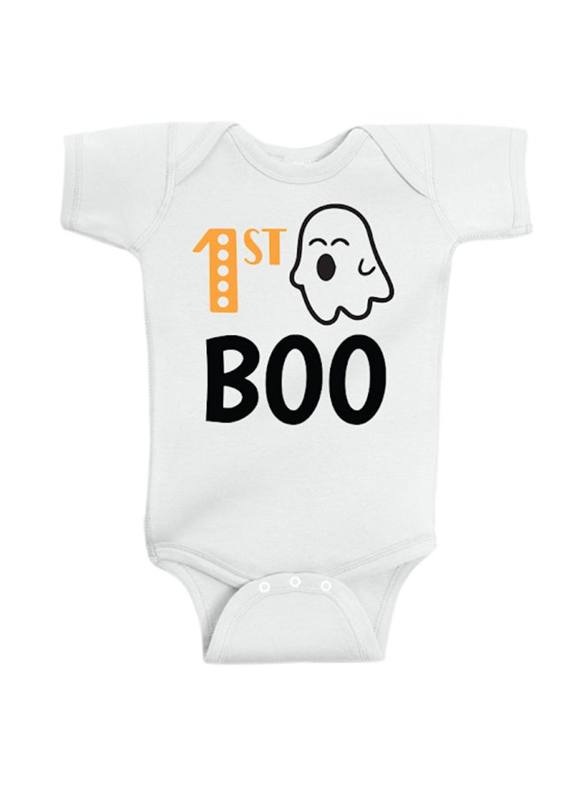 Twinkle Hands 1st Boo Printed Bodysuit White - Image 1