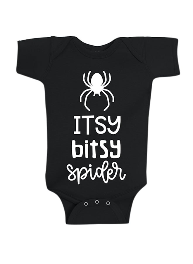 Twinkle Hands Itsy Bitsy Spider Printed Bodysuit Black - Image 1
