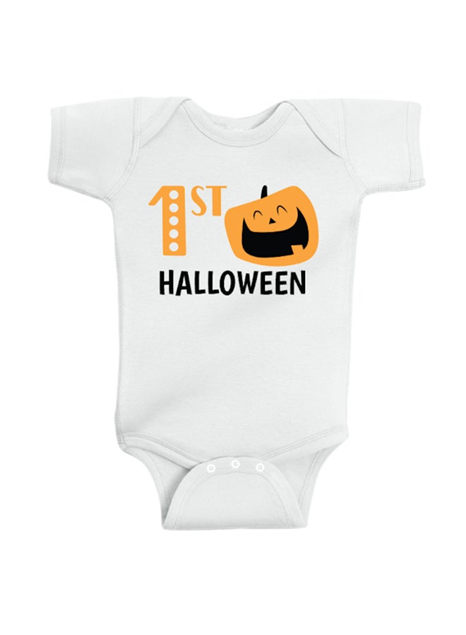 Twinkle Hands 1st Halloween Printed Bodysuit White - Image 1