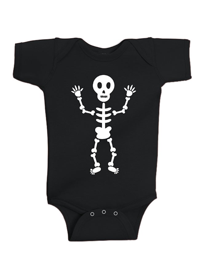 Twinkle Hands Skeleton Printed Bodysuit Black - Image 1