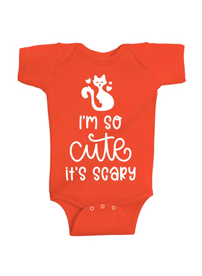 Twinkle Hands I Am So Cute Printed Bodysuit Orange - Image 1
