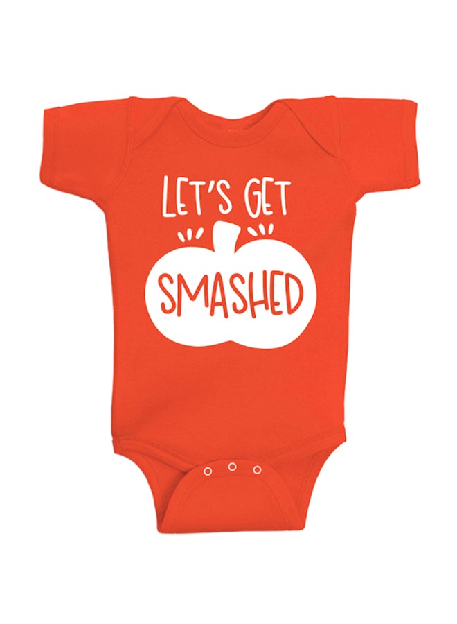 Twinkle Hands Let's Get Smashed Printed Bodysuit Orange - Image 1