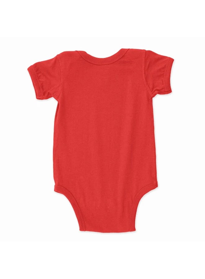 Twinkle Hands 2-Piece Printed Bodysuit With Bib Red/Blue - Image 2