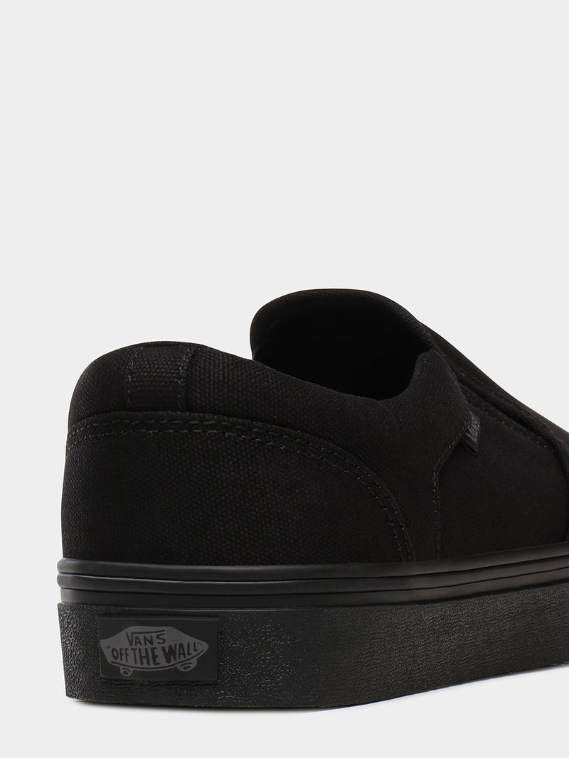 VANS Asher Solid Casual Slip-Ons Black  - Image 4