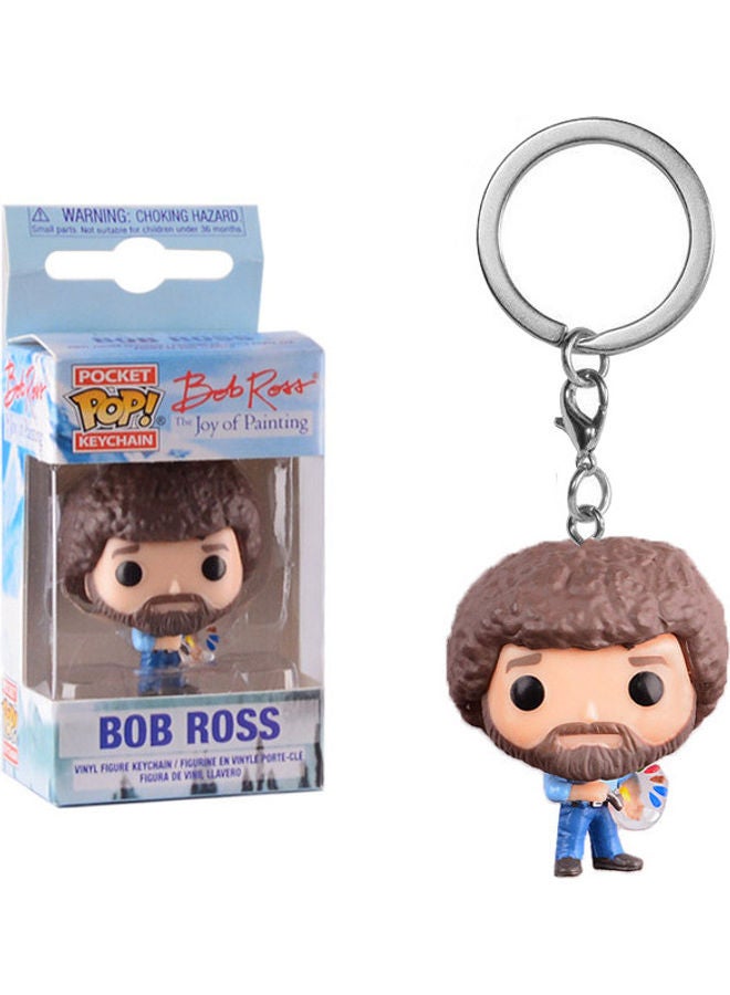 Funko - Pop! Joy Studio Bob Ross Figure Toy Keychain Multicolour - Image 1