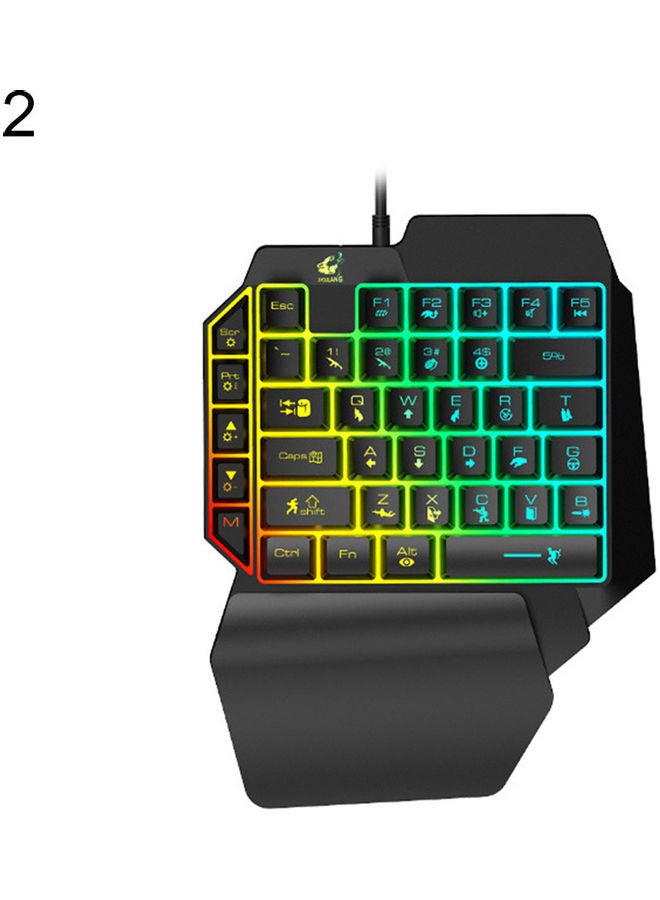 K15 Ergonomic Colorful RGB Backlit Robotic Single Hand Gaming Keyboard for PUBG - wired - Image 1