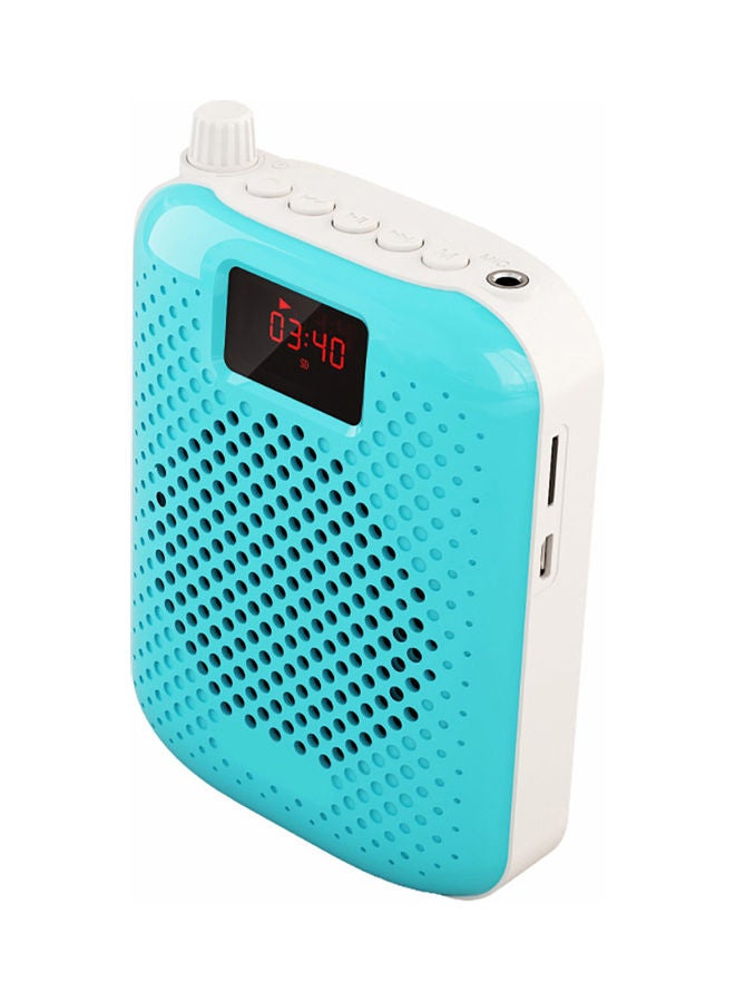 K500 Voice Amplifier Loudspeaker Wired Microphone Belt Bluetooth Audio Speaker Blue  - Image 1