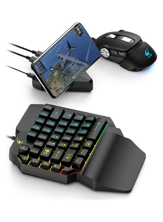 لوحة مفاتيح ألعاب آلية K15 مريحة وملونة بإضاءة خلفية RGB بيد واحدة للعبة PUBG - سلكية - Image 4